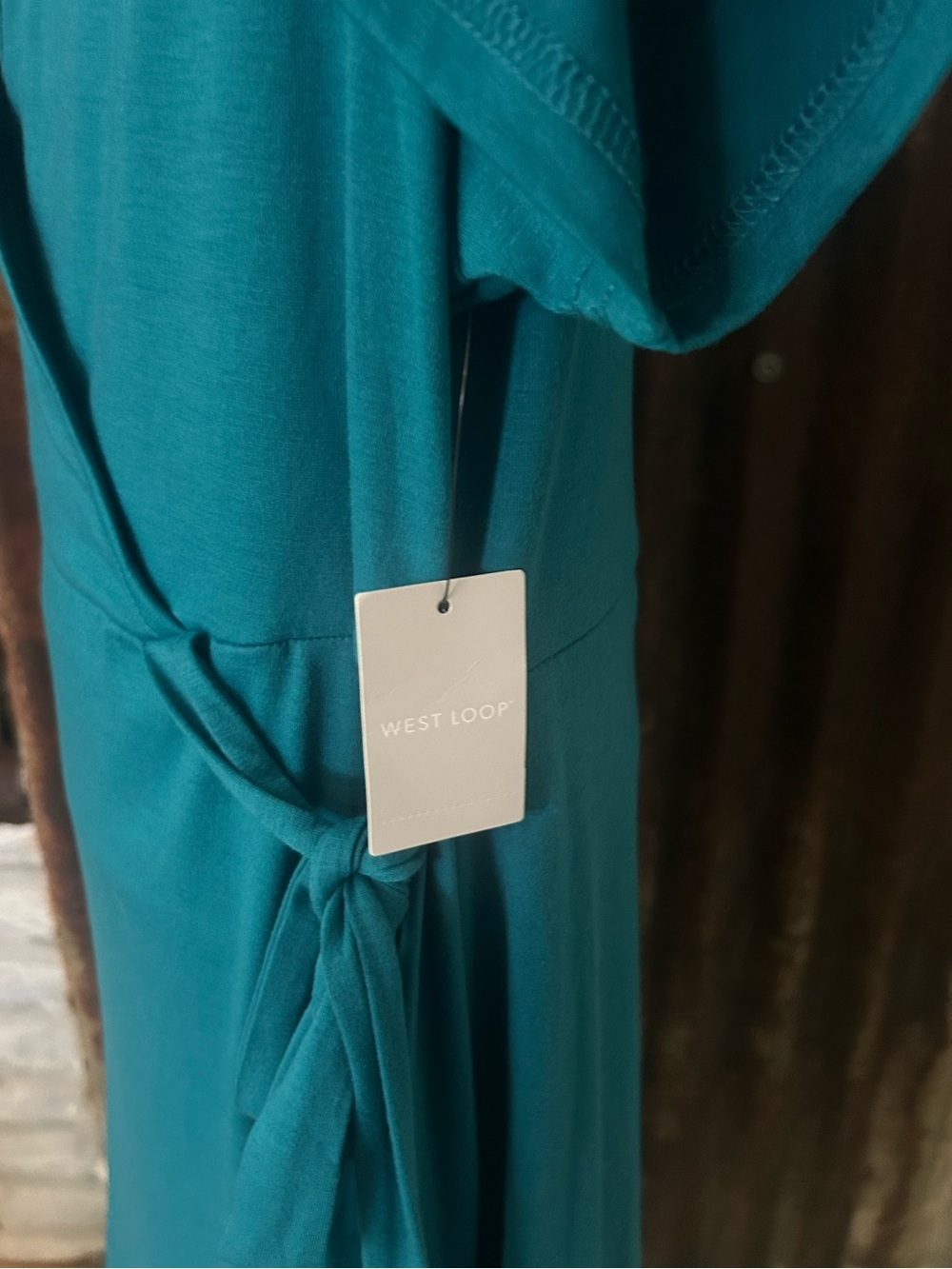 NWT-Women’s Faux Wrap Dress-Teal-Size Large - Picture 3 of 6